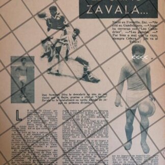 AFICHE RETRO FUTBOLISTA CARLOS ZAVALA GUERRERO 1963