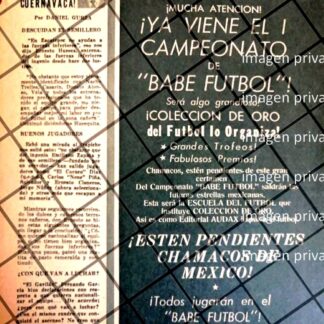 AFICHE RETRO CAMPEONATO "BABE FUTBOL " 1963 /RARO