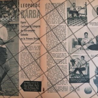 AFICHE RETRO FUTBOLISTA LEOPOLDO BARBA CORTES 1963