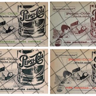 4 AFICHES PUBLICITARIOS PEPSI 1963 4 VARIACIONES DISTINTAS