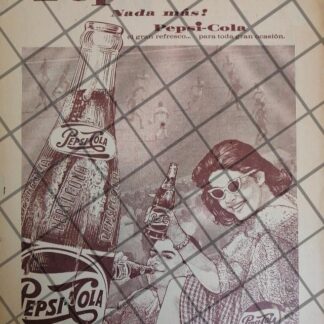 AFICHE PUBLICITARIO RETRO PEPSI COLA 1963 /75