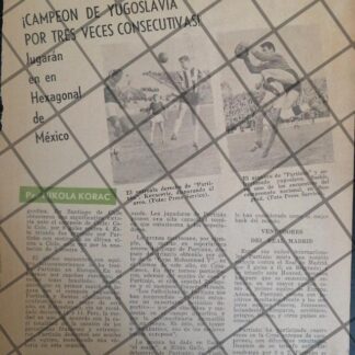 AFICHE RETRO EL CLUB DE FUTBOL PARTIZAN EN MEXICO 1963