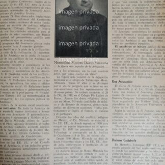 AFICHE RETRO MONSEÑOR MIGUEL DARIO MIRANDA 1942