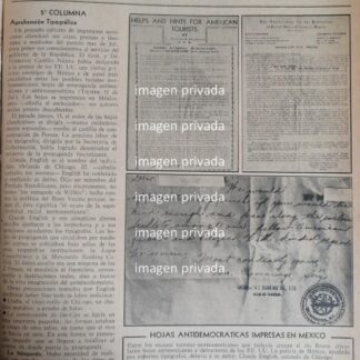 AFICHE RETRO. QUINTA COLUMNA DE U.S.A EN MEXICO 1942