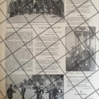 AFICHE ANTIGUO 21 BATALLON DE INFANTERIA DEL EJERCITO 1907