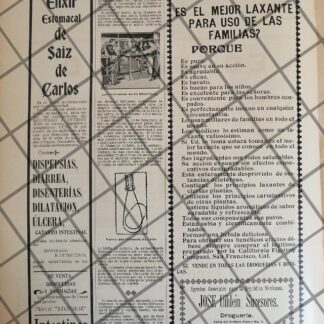 CARTEL ANTIGUO DROGUERIA BOTICA JOSE UIHLEIN 1907 Y MAS