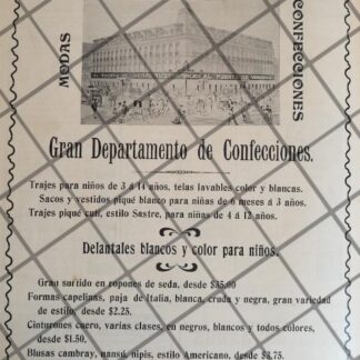 PUBLICIDAD ANTIGUA TIENDA EL PUERTO DE VERACRUZ 1907 /14