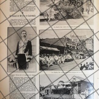 AFICHE ANTIGUO DESFILE FLORAL EN LOS ANGELES CAL 1907 ETC