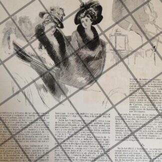 AFICHE ANTIGUO INEDITO. 2 AMIGAS. SANTIAGO K. SIERRA 1906