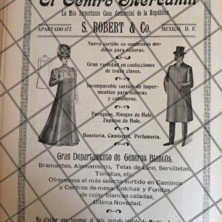 CARTEL ANTIGUO TIENDA EL CENTRO MERCANTIL 1907 -28