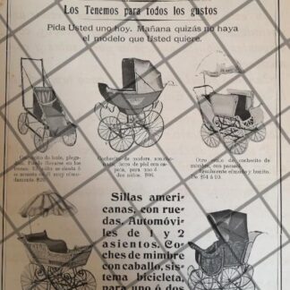 CARTEL ANTIGUO CARRIOLAS DEL PALACIO DE HIERRO 1907