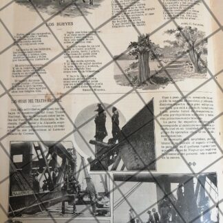 AFICHE ANTIGUO CONSTRUCCION DEL TEATRO NACIONAL 1907