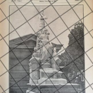 PORTADA ANTIGUA. TUMBA DE MANUEL M. CONTRERAS 1907