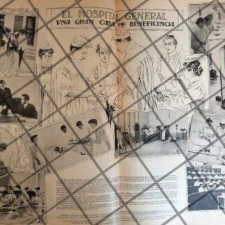 AFICHE ANTIGUO HOSPITAL GENERAL DE MEXICO 1907