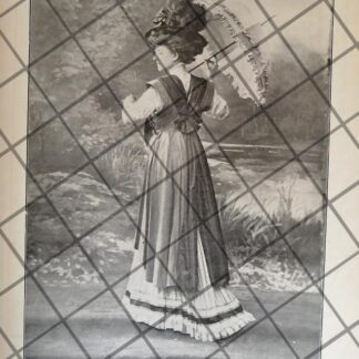 CARTEL PUBLICITARIO ANTIGUO 1907 VESTIDOS MARTIAL & ARMAND 4