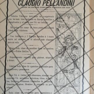 CARTEL ANTIGUO TIENDA LA CASA CLAUDIO PELLANDINI 1910 -33