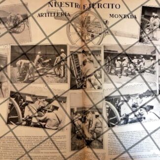 AFICHE ANTIGUO EJERCITO MEXICANO, ARTILLERIA MONTADA 1907