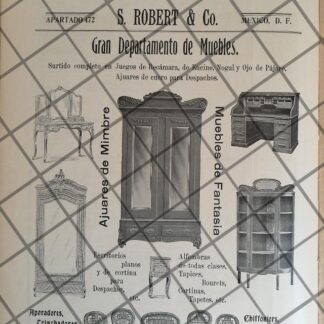 CARTEL ANTIGUO MUEBLES TIENDA EL CENTRO MERCANTIL 1907 -30