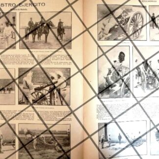 AFICHE ANTIGUO 1907 EJERCITO MEXICANO, ARTILLERIA MONTADA