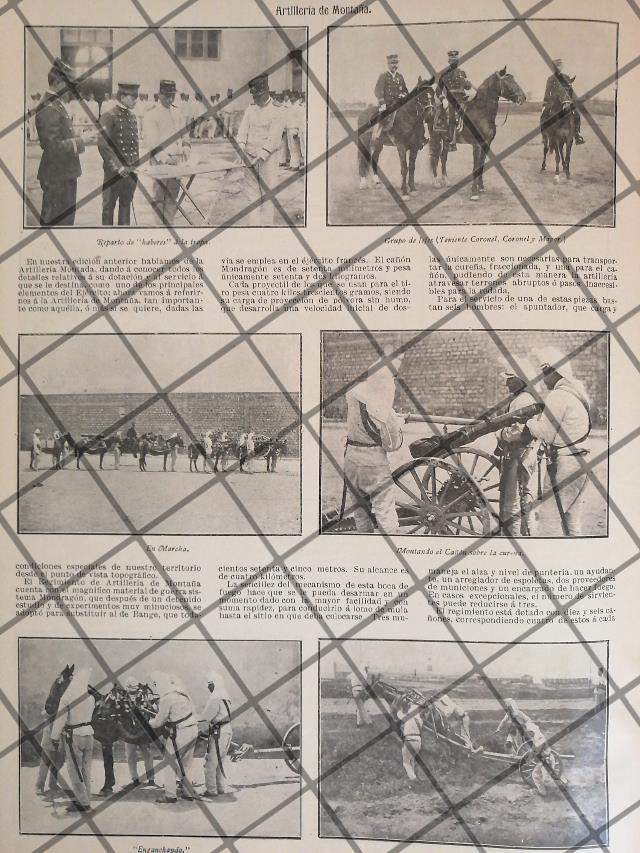 AFICHE ANTIGUO 1907 EJERCITO MEXICANO, ARTILLERIA MONTADA - Imagen 2