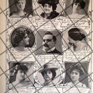 RARO CARTEL ANTIGUO, VINO DESILES, ENRICO CARUSO Y ARTISTAS 1907