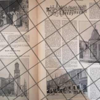 AFICHE ANTIGUO MANICOMIO DE SAN HIPOLITO Y OTROS 1907