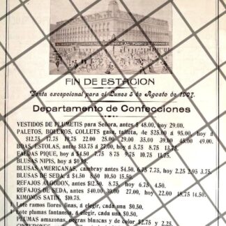 PUBLICIDAD ANTIGUA TIENDA EL PUERTO DE VERACRUZ 1907 /20