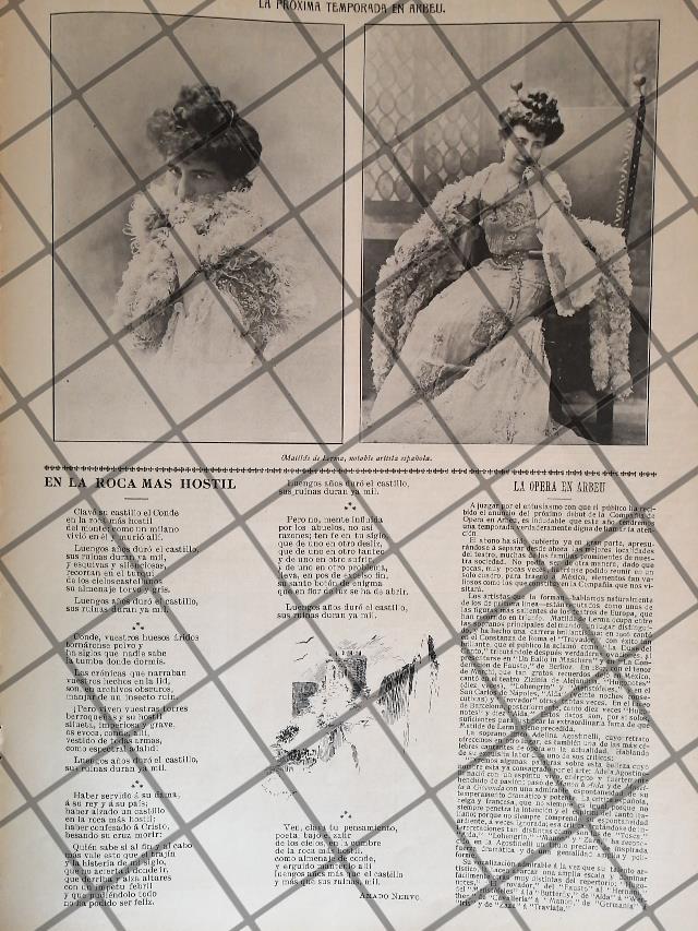 AFICHE ANTIGUO CANTANTE MATILDE DE LERMA TEATRO ARBEU 1907