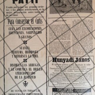 CARTEL DE PUBLICIDAD ANTIGUA 1907 -ADELINA PATTI Y OTROS