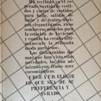 CARTEL ANTIGUO EL PALACIO DE HIERRO 1907 -87