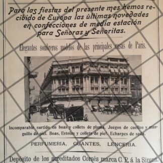 CARTEL ANTIGUO TIENDA EL CENTRO MERCANTIL 1907 -33