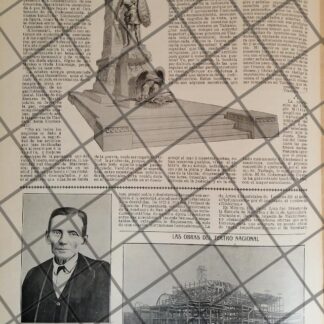 AFICHE ANTIGUO PROYECTO MONUMENTO A XICOTEMCATL 1907 Y MAS