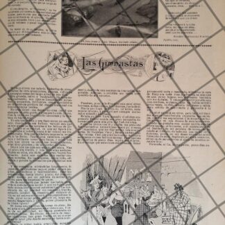 AFICHE ANTIGUO LOS GIMNASTAS DE CIRCO 1907 /RARO