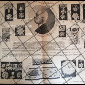 AFICHE ANTIGUO PORFIRIO DIAZ Y SUS CONDECORACIONES 1907