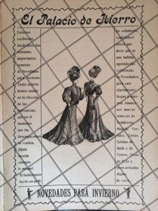 CARTEL ANTIGUO EL PALACIO DE HIERRO 1907 -89