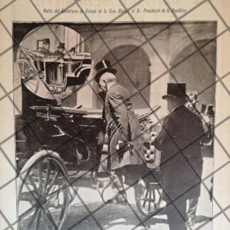 AFICHE ANTIGUO ELIUH ROOT EN MEXICO, EVENTOS BIENVENIDA 1907