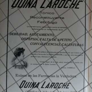 CARTEL ANTIGUO QUINA LAROCHE Y CARLOTA ZAMBELLI 1910