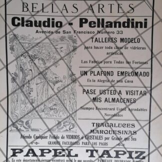 CARTEL ANTIGUO CASA CLAUDIO PELLANDINI 1910 /16