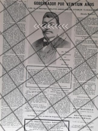 CARTEL ANTIGUO TONICO PERUNA Y PROSPERO CAHIANTZI 1911