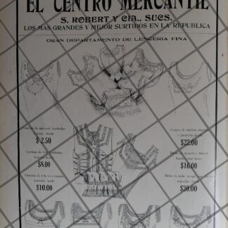 CARTEL ANTIGUO TIENDA EL CENTRO MERCANTIL 1910 -19
