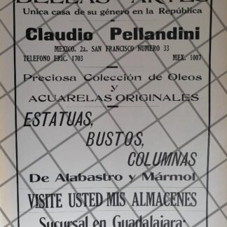 CARTEL ANTIGUO CASA CLAUDIO PELLANDINI 1910 /19