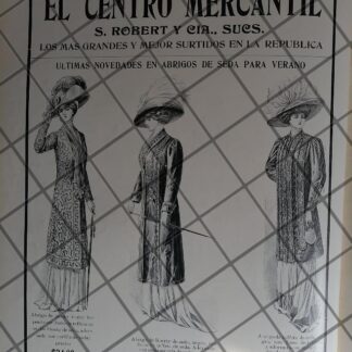 CARTEL ANTIGUO TIENDA EL CENTRO MERCANTIL 1910 -20