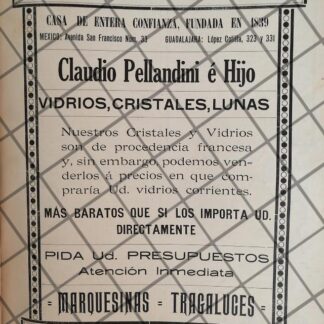CARTEL ANTIGUO VIDRIERAS CLAUDIO PELLANDINI 1910 -22