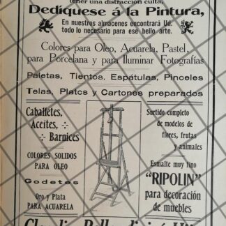 CARTEL ANTIGUO TIENDA CLAUDIO PELLANDINI 1910 -23