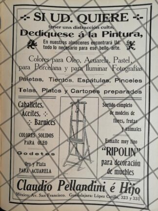 CARTEL ANTIGUO TIENDA CLAUDIO PELLANDINI 1910 -23