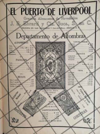 CARTEL ANTIGUO TIENDA EL PUERTO DE LIVERPOOL 1910 -51