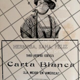 CARTEL ANTIGUO CERVEZA CARTA BLANCA 1910 -204
