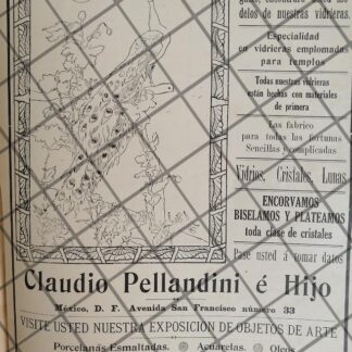CARTEL ANTIGUO VIDRIERAS CLAUDIO PELLANDINI 1910 -31