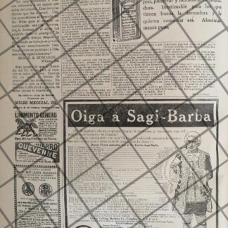 CARTEL ANTIGUO GRAMOFONO VICTROLA Y SAGI BARBA 1910