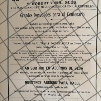 CARTEL ANTIGUO TIENDA EL CENTRO MERCANTIL 1910 -26